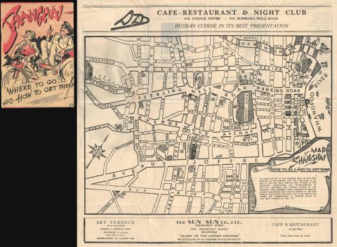 1930 Sun Sun Map of Shanghai and Guidebook for American Marines