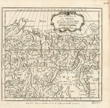 1780 Bellin/ Müller Map of Siberia and Kamchatka