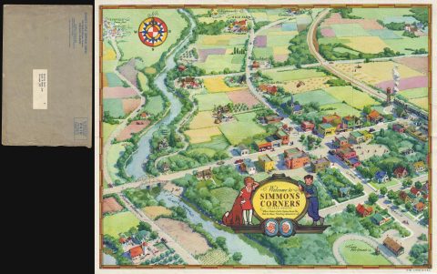 1936 Kieth Ward Map of Simmons Corners (Little Orphan Annie Radio Show)