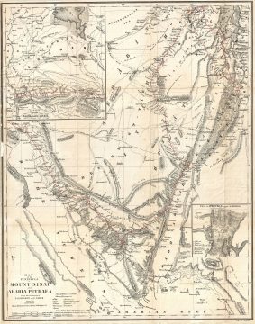 1856 Kiepert Map of the Sinai Peninsula, Egypt