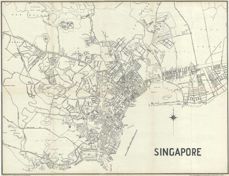 1933 Printers Limited Map of Singapore City