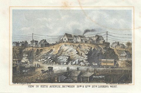 1868 Shannon and Rogers View Sixth Avenue in Midtown Manhattan, New York City