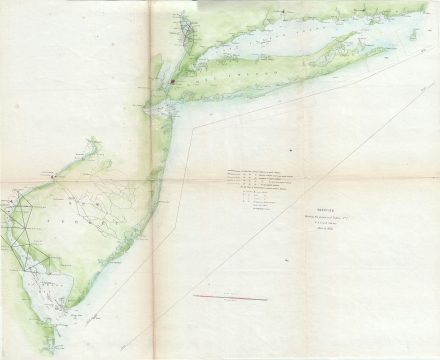 1851 U.S. Coast Survey Map of New Jersey, Long Island and New York