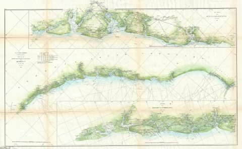 1860 U.S. Coast Survey Chart or Map of the Coast of Georgia and South Carolina