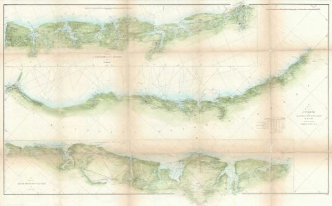 1861 U.S. Coast Survey Chart or Map of the Coast of Georgia and South Carolina