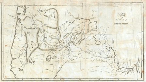 1836 Washington Irving Map of the Pacific Northwest w/ Routes of Hunt and Stuart