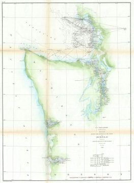 1860 U.S. Coast Survey Map or Chart of the Washington Coast, Puget Sound and Vancouver