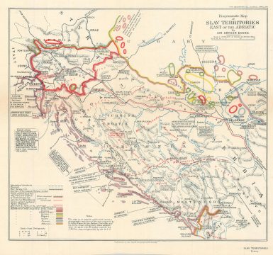 1916 Evans Ethnographic Map of Yugoslavia Published During World War I