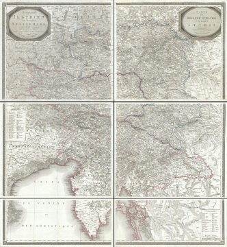 1819 Zurner Map of Slovenia and Croatia