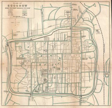 1921 Crow City Map or Plan of Suzhou, China