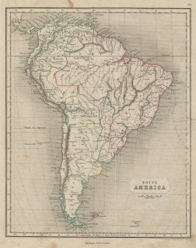 1845 Chambers Map of South America