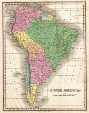1827 Finley Map of South America