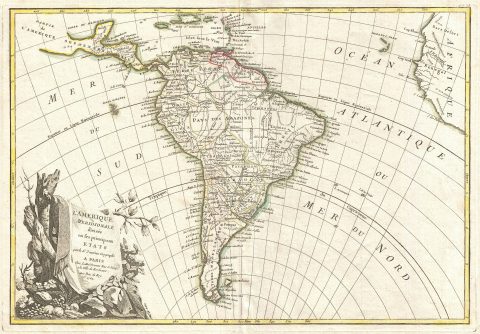 1762 Janvier Map of South America