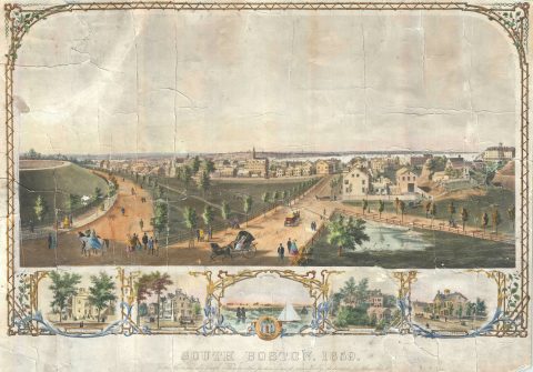 1859 Cole View of South Boston, Massachusetts