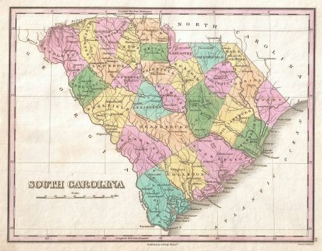 1827 Finley Map of South Carolina