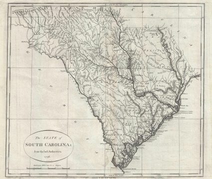 1795 John Reid Map of South Carolina