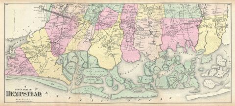 1873 Beers Map of South Hempstead, Long Island, New York