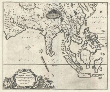 1665 Kircher Map of Southeast Asia, China, India, and the East Indies