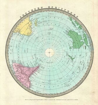1835 Burr Map of the Southern Hemisphere