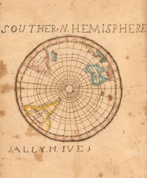 1800 Schoolgirl Map of the Southern Hemisphere