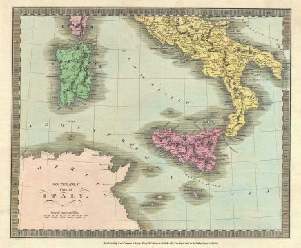 1835 Burr Map of Southern Italy (Naples and Sicily)
