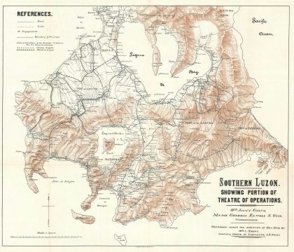1900 Otis Map of Southern Luzon, the Philippines - Philippine-American War