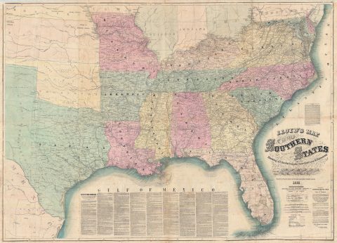 1861 Lloyd's Map of the Southern States or Confederacy