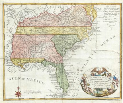 1793 Tiebout Map of the Southern States