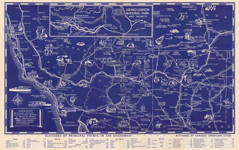 1946 Pictorial Tourist Map of the American Southwest