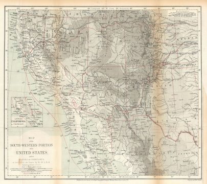 1870 Ravenstein Map of the Southwestern United States