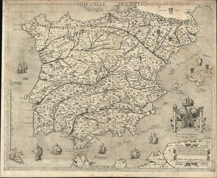 1560 Zenoni, 'La Freri School' Map of Spain