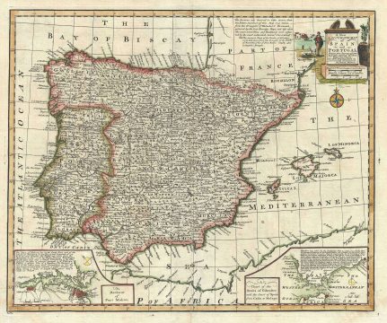 1747 Bowen Map of Spain and Portugal