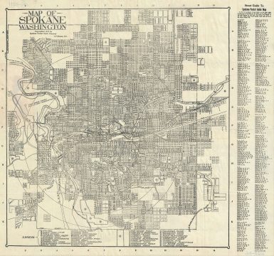 1915 Faires Map or Plan of Spokane, Washington