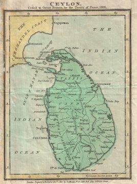 1801 Luffman Map of Ceylon or Sri Lanka