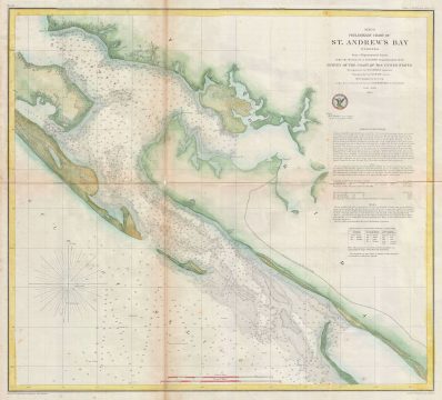 1855 U.S. Coast Survey Map of St. Andrews Bay, Florida