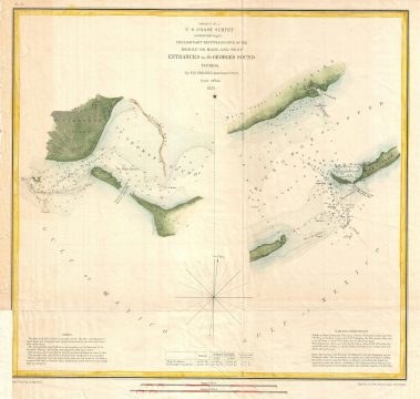 1853 U.S. Coast Survey Chart or Map of St. Georges Sound, Florida