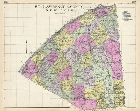 1912 Century Map of St. Lawrence County, New York