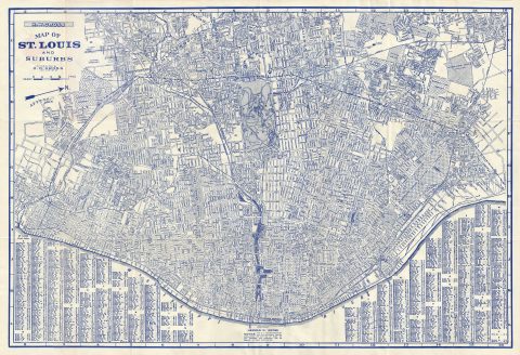 1941 Gross Map or Plan of the City of St. Louis, Missouri (and suburbs)