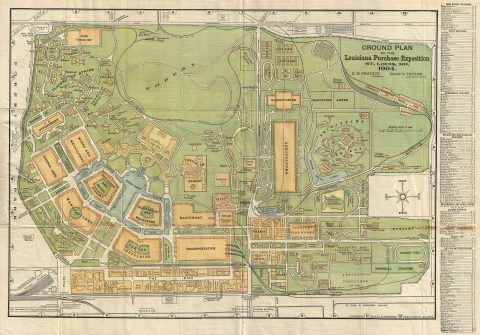 1904 Schrowang Map of the Louisiana Purchase Exposition, St. Louis, Missouri