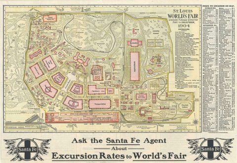 1903 Woodward Map  of the Louisiana Purchase Exposition, St. Louis, Missouri