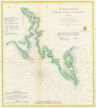 1859 U.S. Coast Survey Map of the St. Mary's River and Cape Lookout, Maryland