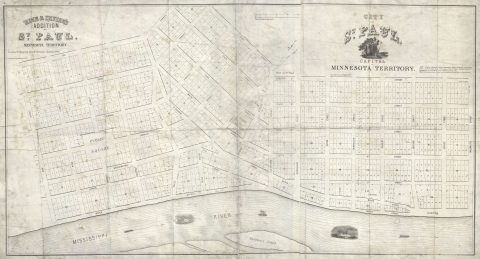 1849 Benjamin Brunson Map of St. Paul (first map of St. Paul)