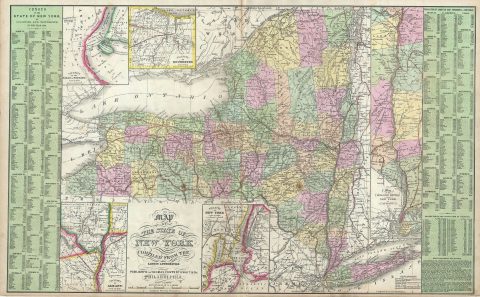 1854 Mitchell Map of New York State
