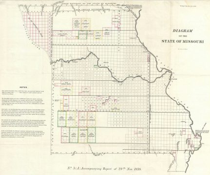 1838 Land Survey Map of Missouri