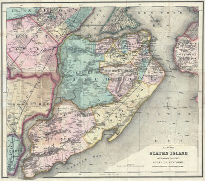 1866 Colton Map of Staten Island, New York City