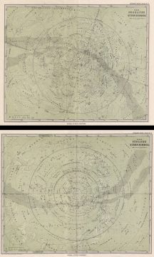 1875 Stieler Map of the Stars and Constellations (2 sheets)