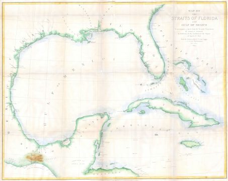 1852 Andrews Map of Florida, Cuba and the Gulf of Mexico