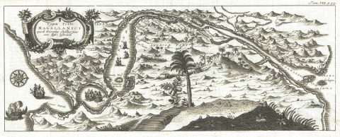 1705 Renneville Map of the Strait of Magellan, Tierra del Feugo