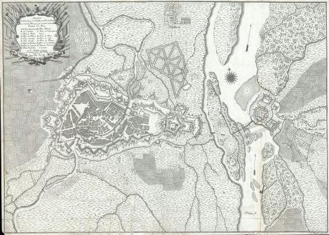 1735 Chaffat City Map or Plan of Strasbourg, France