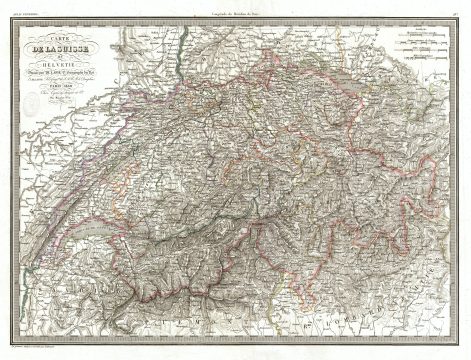 1830 Lapie Map of Switzerland
